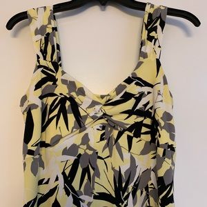 Alfini Yellow, black, and white dress